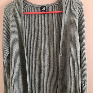 GAP grey ribbed cardigan